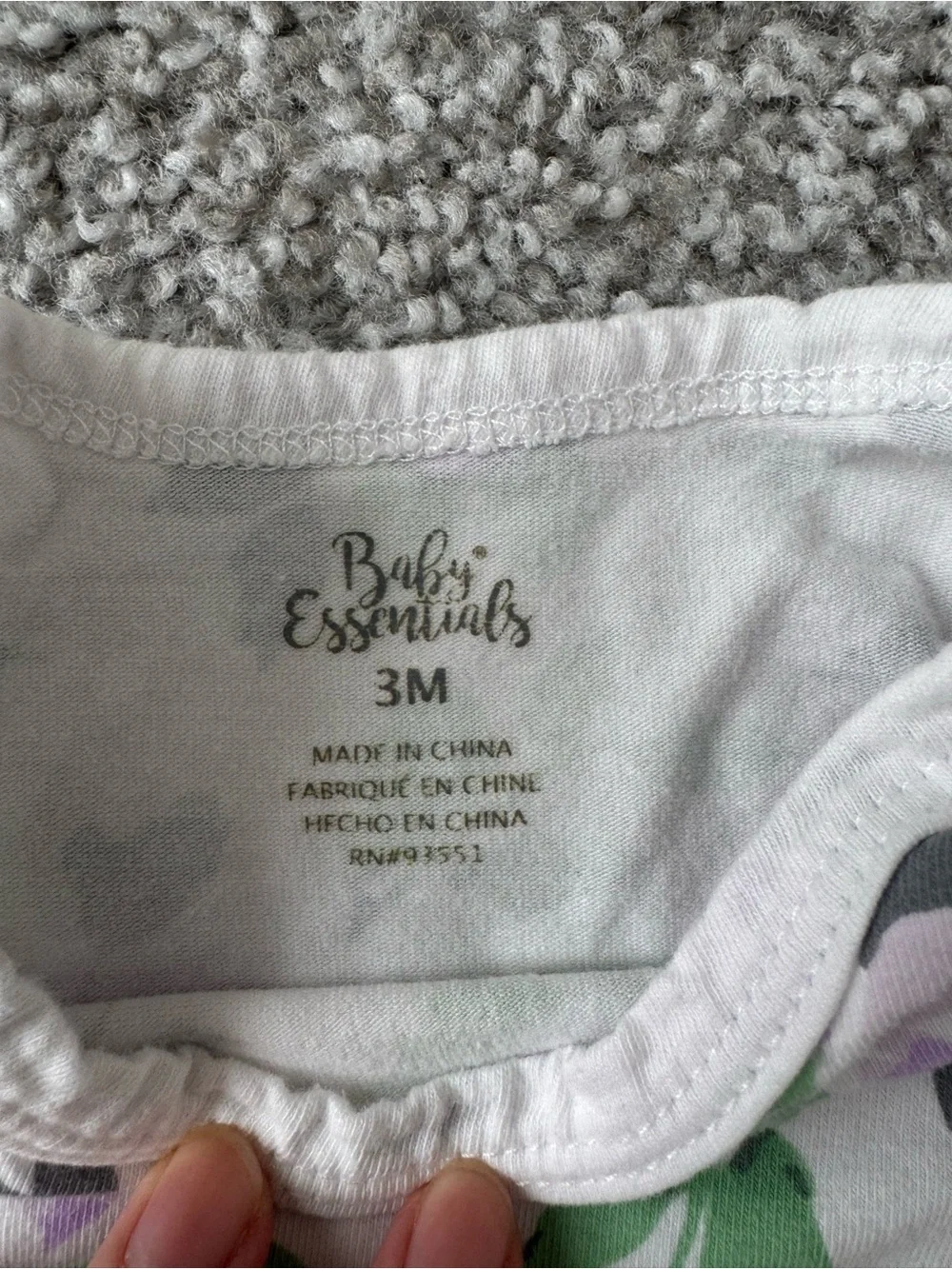 ✨Baby Essentials- Knotted Baby Gown with Lavender Floral and Green Leaves